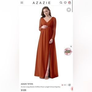 Azazie Teton Maternity Bridesmaid Dress in Paprika
